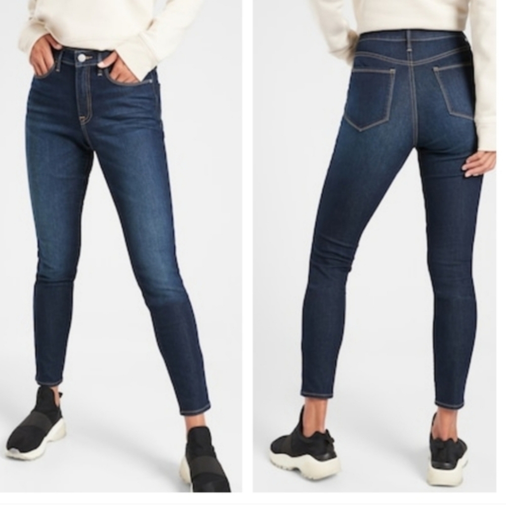 ATHLETA Sculptek Skinny 8 Dark Wash Stretch Jeans Size 16
